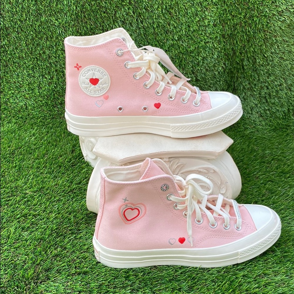 Converse Pink Valentine's Day converse 2024 High-Top Sneakers women's 9/ men's 7